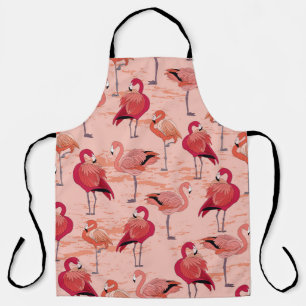 Delantal Flamencos rosados: Patrón tropical sin foco