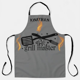 Delantal Flames BBQ El Grill Master Chef Cook Grilling