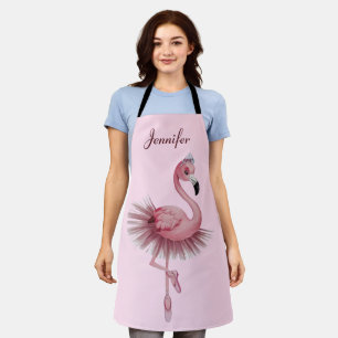 Delantal Flamingo Ballet Dancer Personalizado
