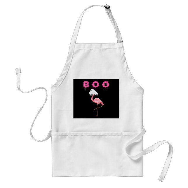 Delantal Flamingo Boo Ghost - Flamingo Halloween (Frente)