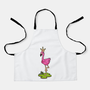 Delantal Flamingo como princesa con corona