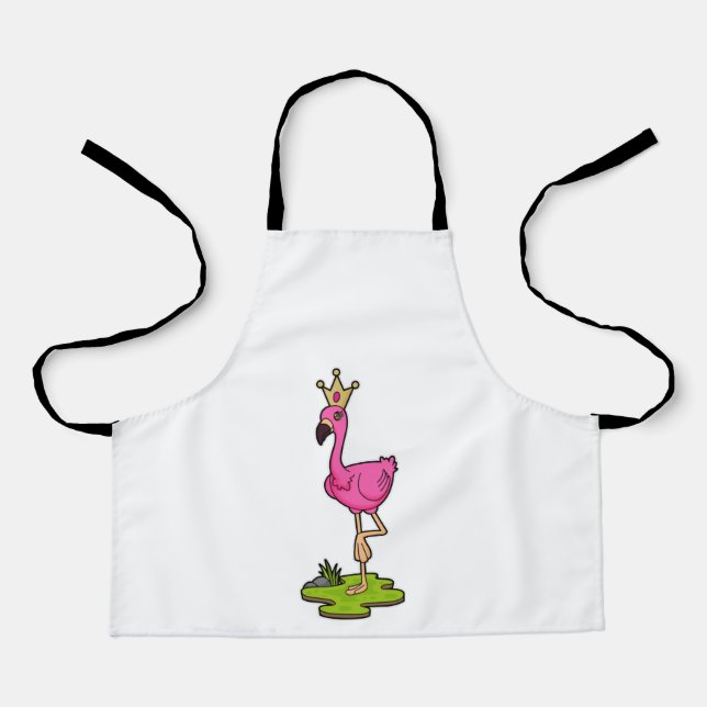 Delantal Flamingo como princesa con corona (Anverso)