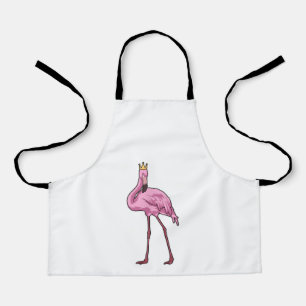 Delantal Flamingo con corona