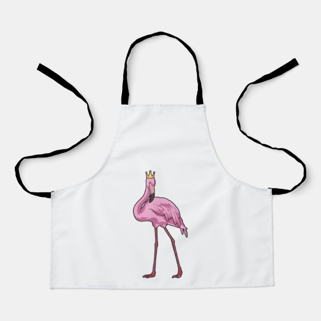 Delantal Flamingo con corona (Anverso)