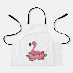 Delantal Flamingo con flores de Lotus