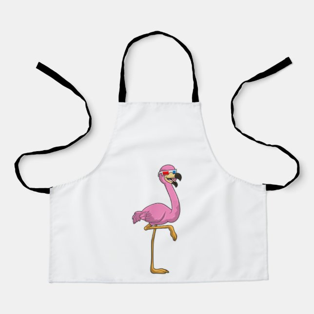 Delantal Flamingo con gafas (Anverso)