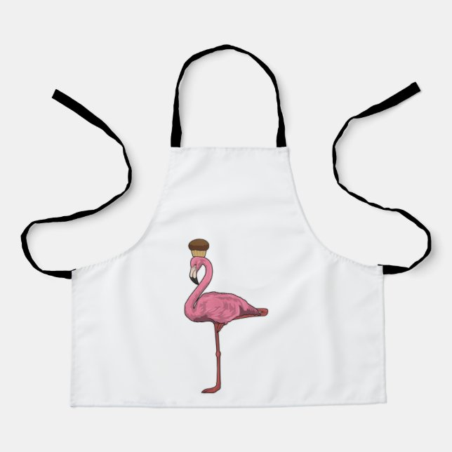 Delantal Flamingo con Muffin (Anverso)