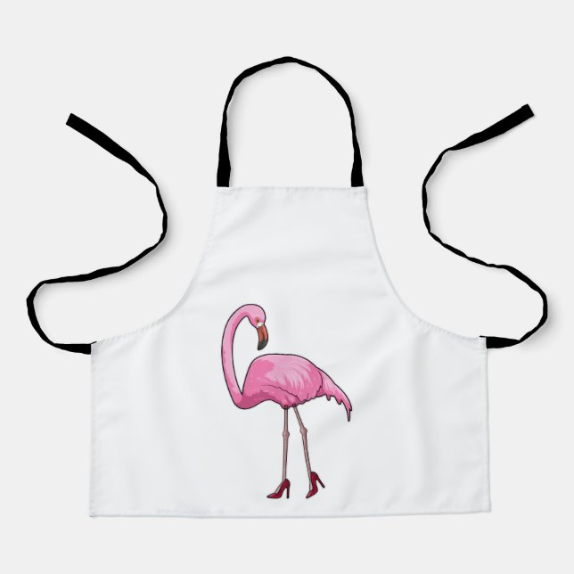 Delantal Flamingo con tacones altos (Anverso)