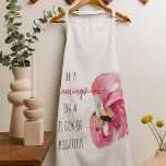 Delantal Flamingo De Color Rosa Exótico Moderno Con Cita<br><div class="desc">Flamingo De Color Rosa Exótico Moderno Con Cita</div>