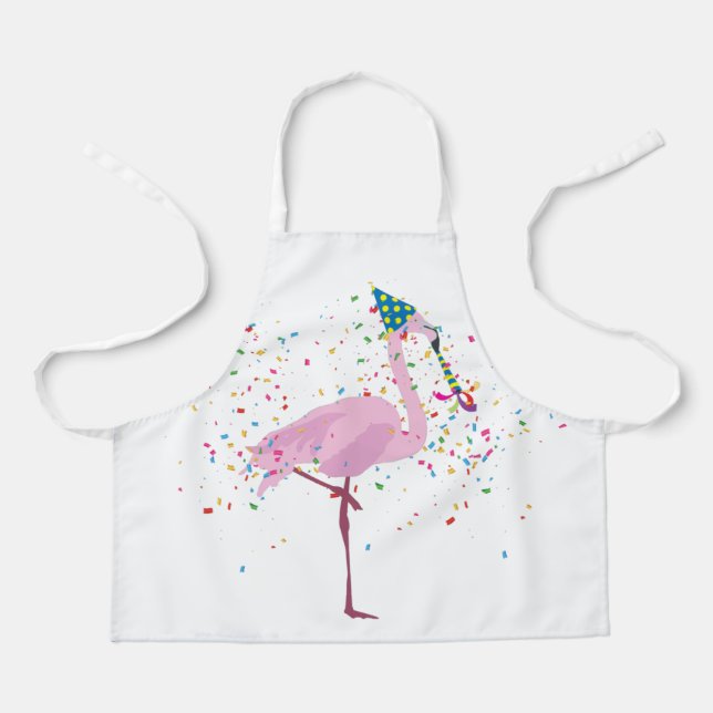 Delantal Flamingo de fiesta - Animales con Fiesta (Anverso)