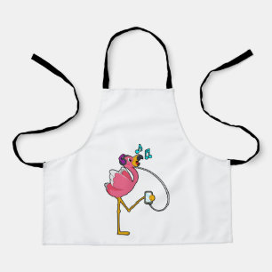 Delantal Flamingo en Music with Headphone