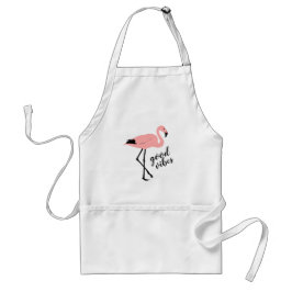 Delantal Flamingo Good Vibes Pink Black Cute Apron