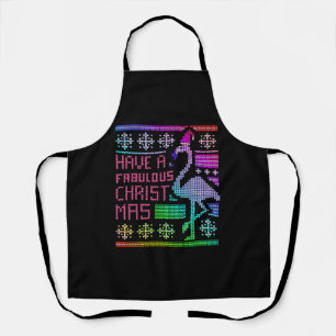 Delantal Flamingo Navidades feos sudan humor y diversión di