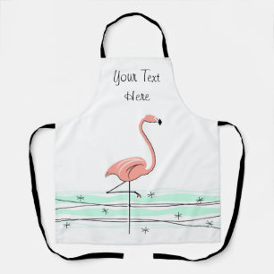 Delantal Flamingo Ocean Text por toda la plataforma