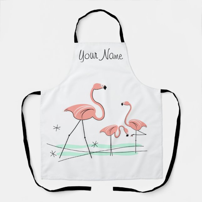 Delantal Flamingo Ocean Trio 2 Nombre (Anverso)