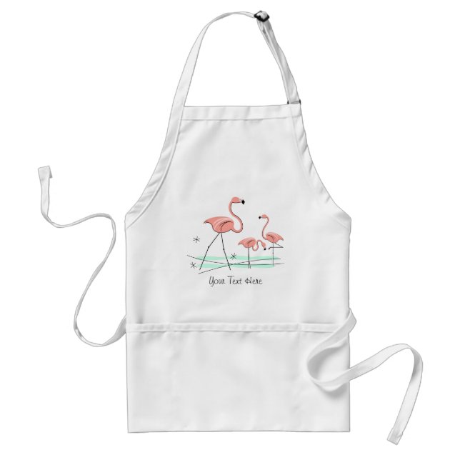 Delantal Flamingo Ocean Trio 2 Text apron (Frente)