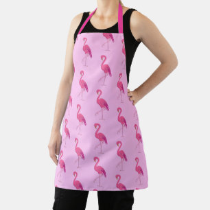 Delantal Flamingo rosa Bonito Fuchsia y rosa pálido