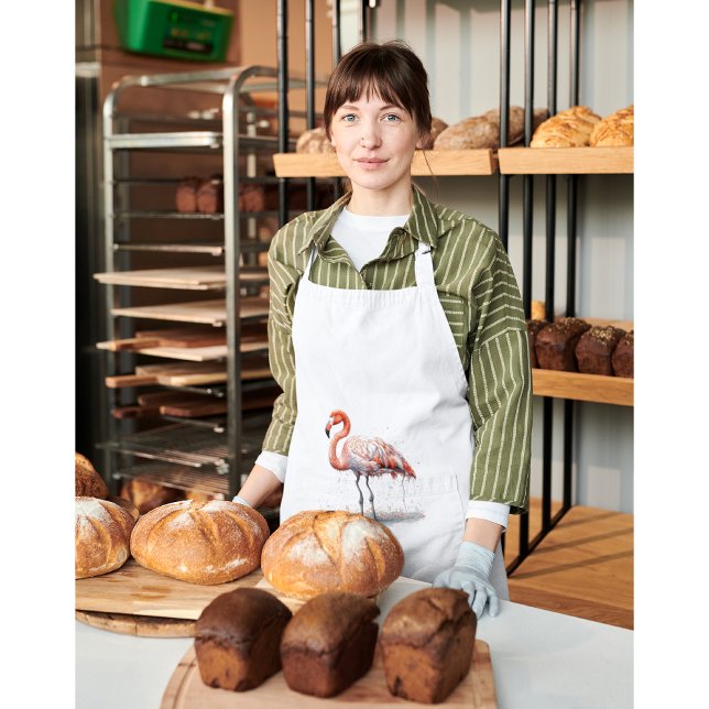 Delantal Flamingo rosa colorido, personalizable (Subido por el creador)