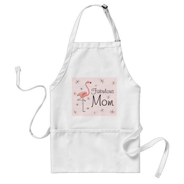 Delantal Flamingo Rosa Fabulous Mom apron (Frente)