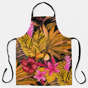 Delantal Flamingo tropical: Patrón de verano de Hibiscus