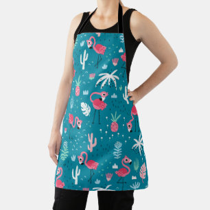 Delantal Flamingo Tropical Pineapple Cactus Apron