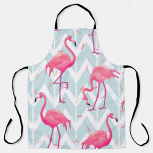 Delantal Flamingos Gris claro: Vintage Tropical.