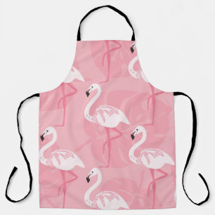 Delantal Flamingos rosados: ilustracion vintage sin costura