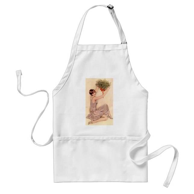Delantal Flapper con Mistletoe (Frente)