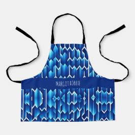 Delantal Flechas azules y líneas patrón geométrico
