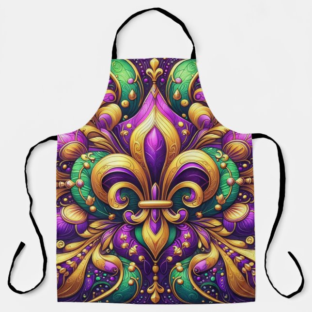 Delantal fleur de lis mardi gras (Anverso)