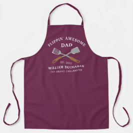Delantal Flippin Awesome Dad BBQ Father Personalizado