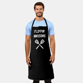 Delantal Flippin Awesome Spatula Funny Black Grill