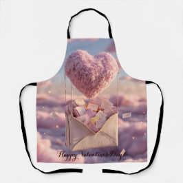 Delantal Floating Heart of Love Letters Design Postcard