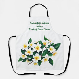 Delantal Flor acuática frangipana blanca