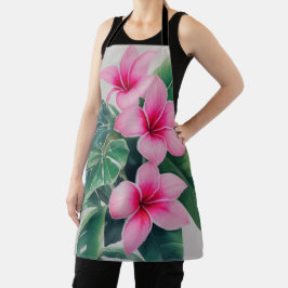 Delantal Flor acuática rosada frangipani