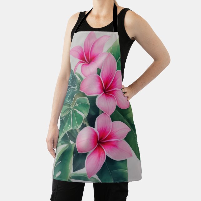 Delantal Flor acuática rosada frangipani (in situ)