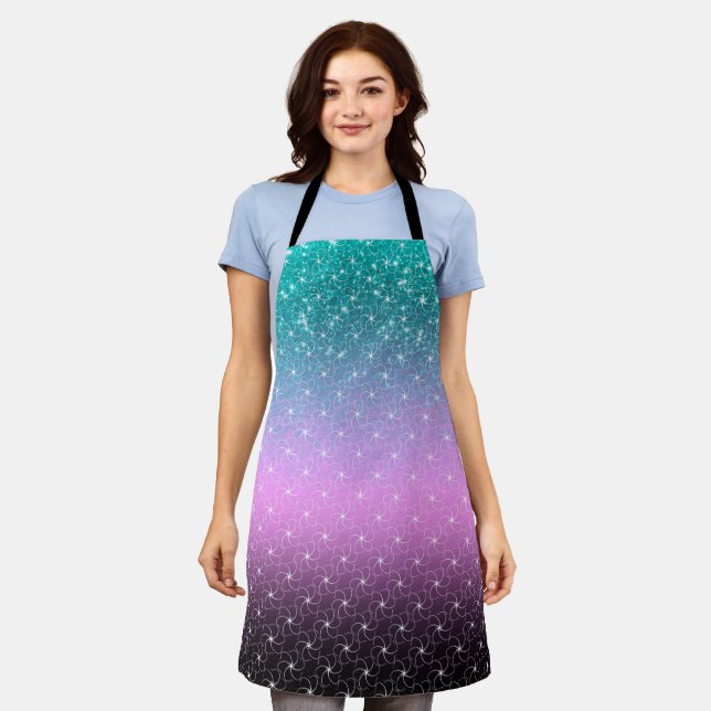 Delantal Flor blanca en rosa ocmbre (Gastado)