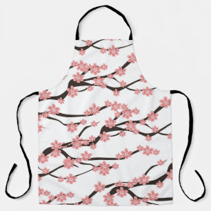 Delantal Flor de cerezo: Vintage White Seamless.