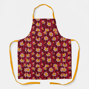 Delantal Flor de Dalia Roja Jardinero Floral