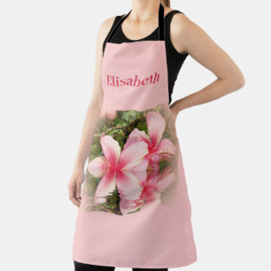Delantal flor de hibisco rosa en agua