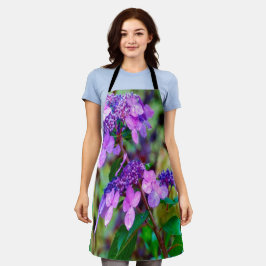 Delantal Flor de hidrangea morada y grita