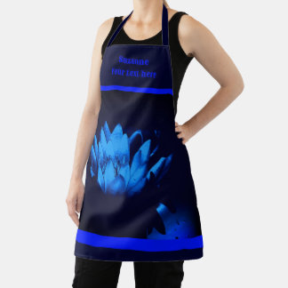 Delantal Flor de Lily azul brillante personalizada