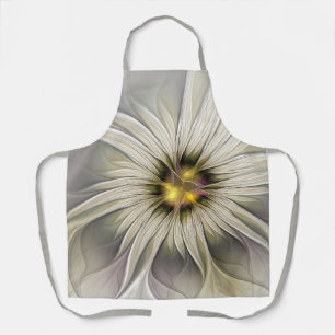 Delantal Flor de marfil grande, abstracto arte fractal mode