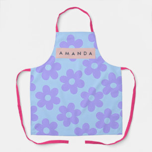 Delantal Flor de margarita lavanda retro personalizada
