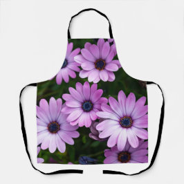 Delantal Flor de margarita morada linda para mujeres