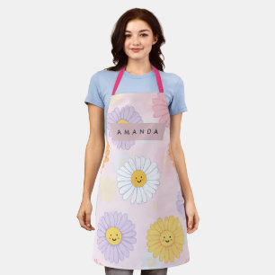 Delantal Flor de margarita personalizada