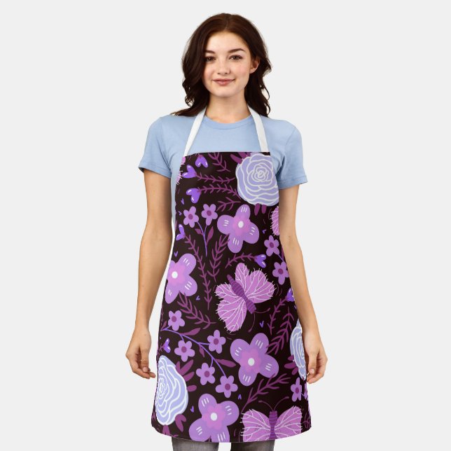 Delantal Flor de mariposa rosa (Gastado)