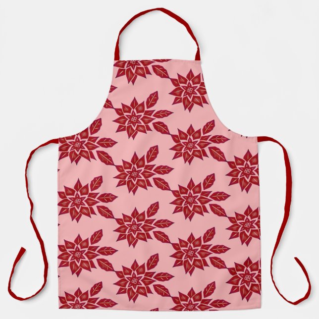 Delantal Flor de Nochebuena (roja) (Anverso)