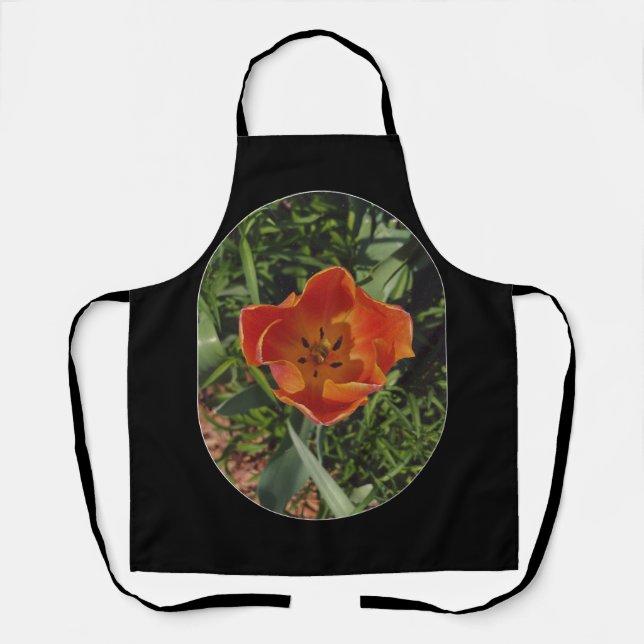 Delantal flor de primavera roja (Anverso)