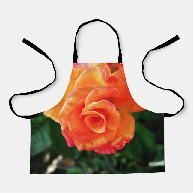 Delantal Flor de rosa naranja (Anverso)
